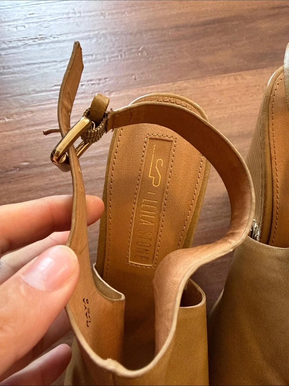 Leila Stone slingback wedge